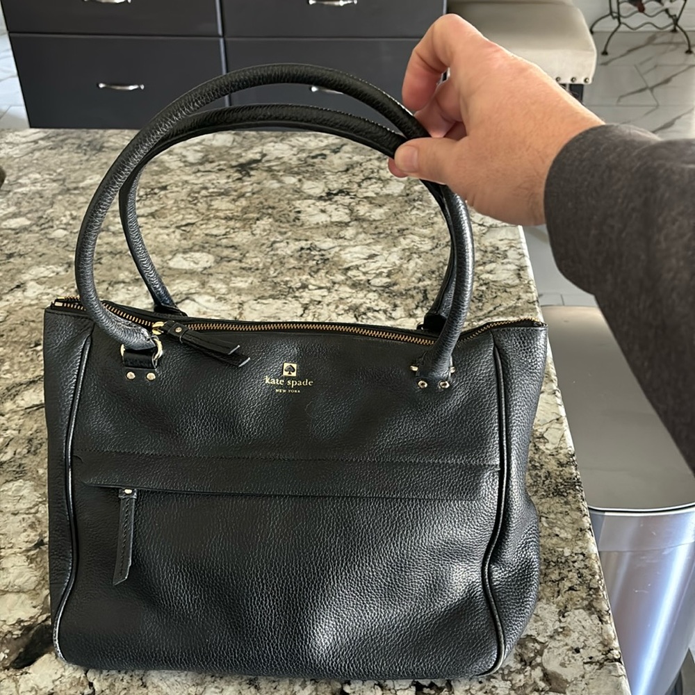 kate spade Black Pebbled Leather Shoulder Bag